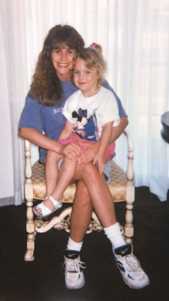 Chelsea Barnes as a child with her mother, Cassandra Turner